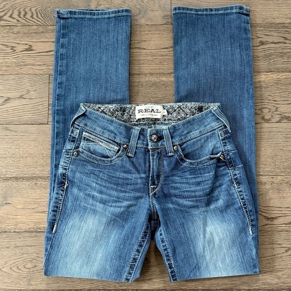 Ariat Real Denim Mid Rise Straight Leg Jeans - Picture 6 of 11